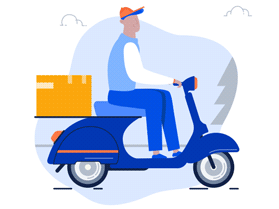 An iThink delivery rider completing a drop